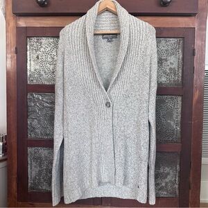 Eddie Bauer Lounge Cardigan Heather Gray Single Button Soft M/L